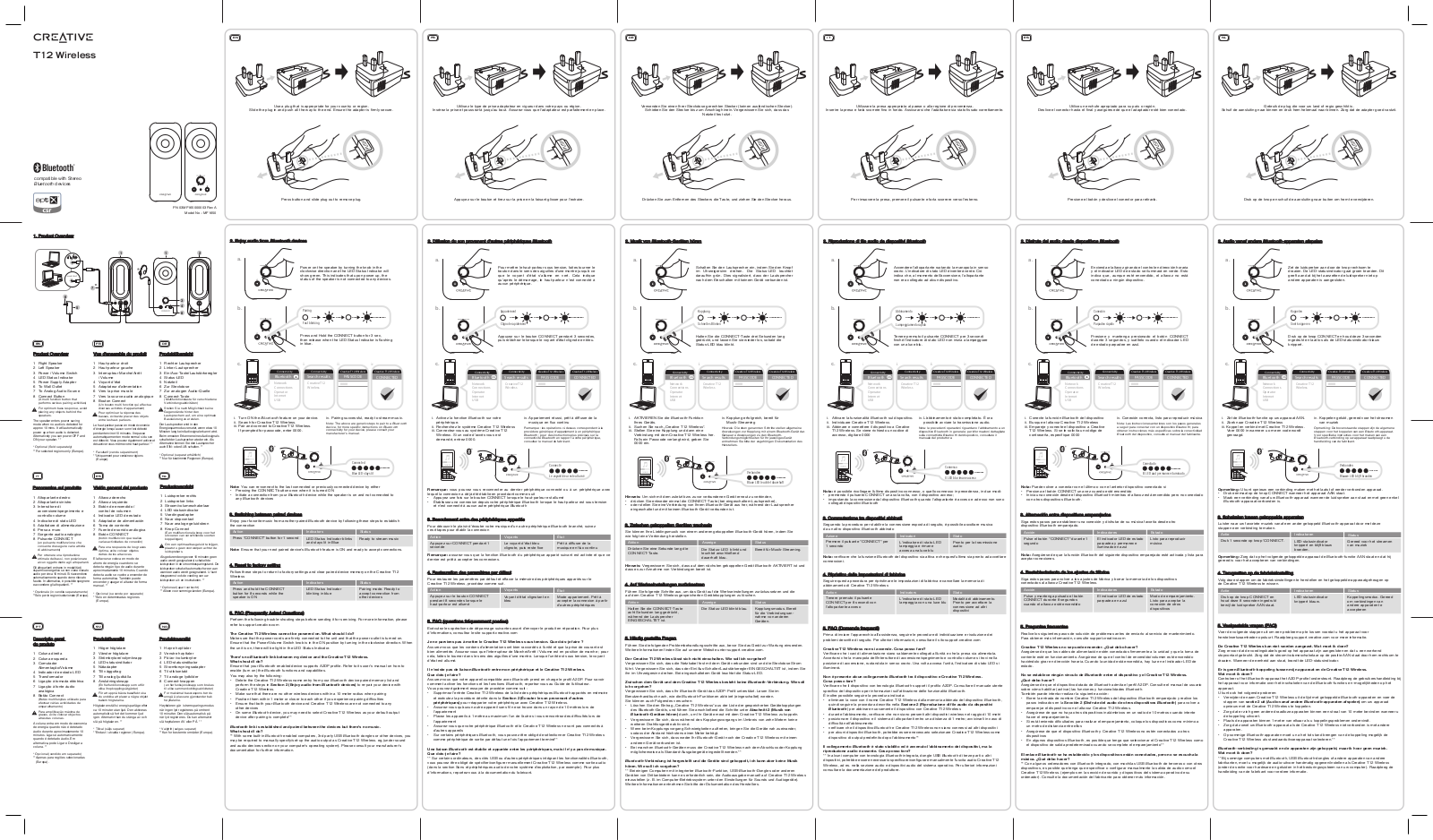 Creative T12 Wireless, MF1650 User manual