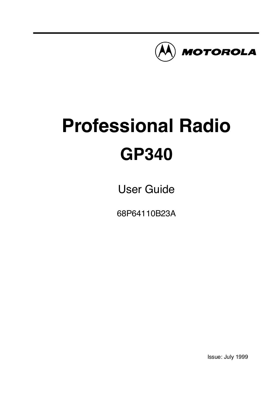 Motorola GP340 User Manual 2