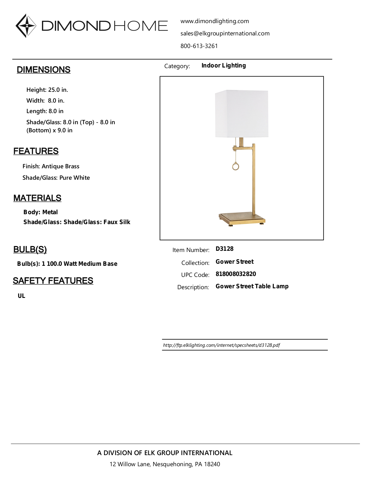 ELK Home D3128 User Manual