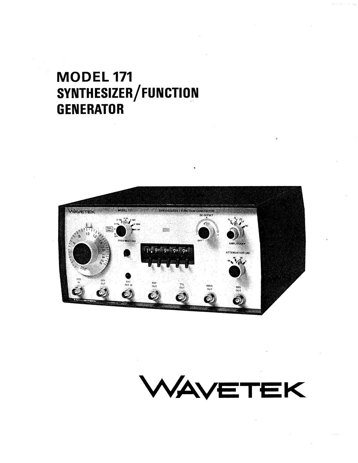 Wavetek 171 Service manual