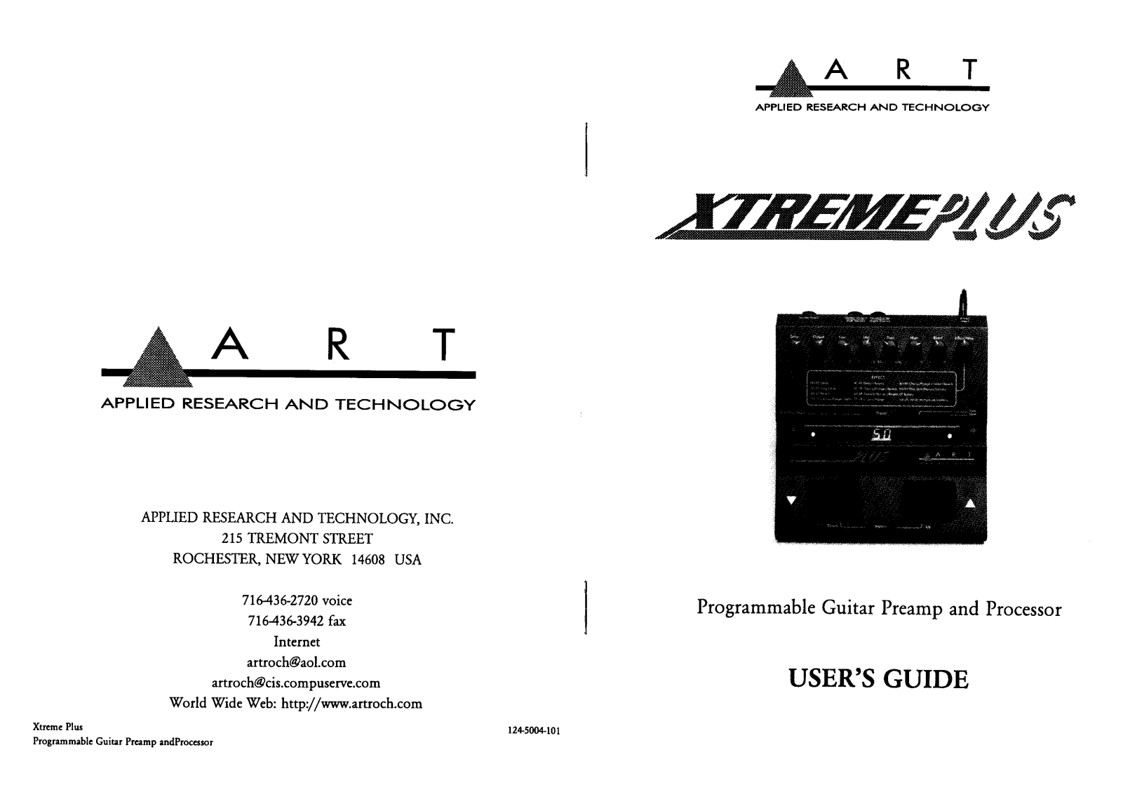 ART THE XTREME PLUS User Manual