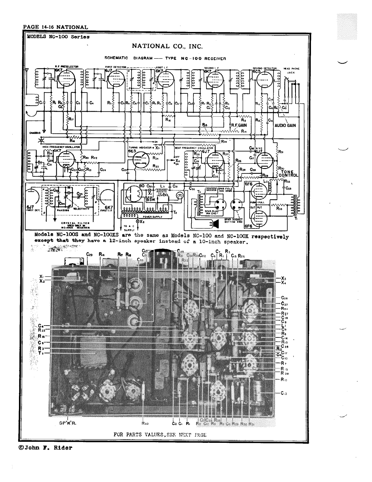 NATIONAL RADIO NC-100 User Manual