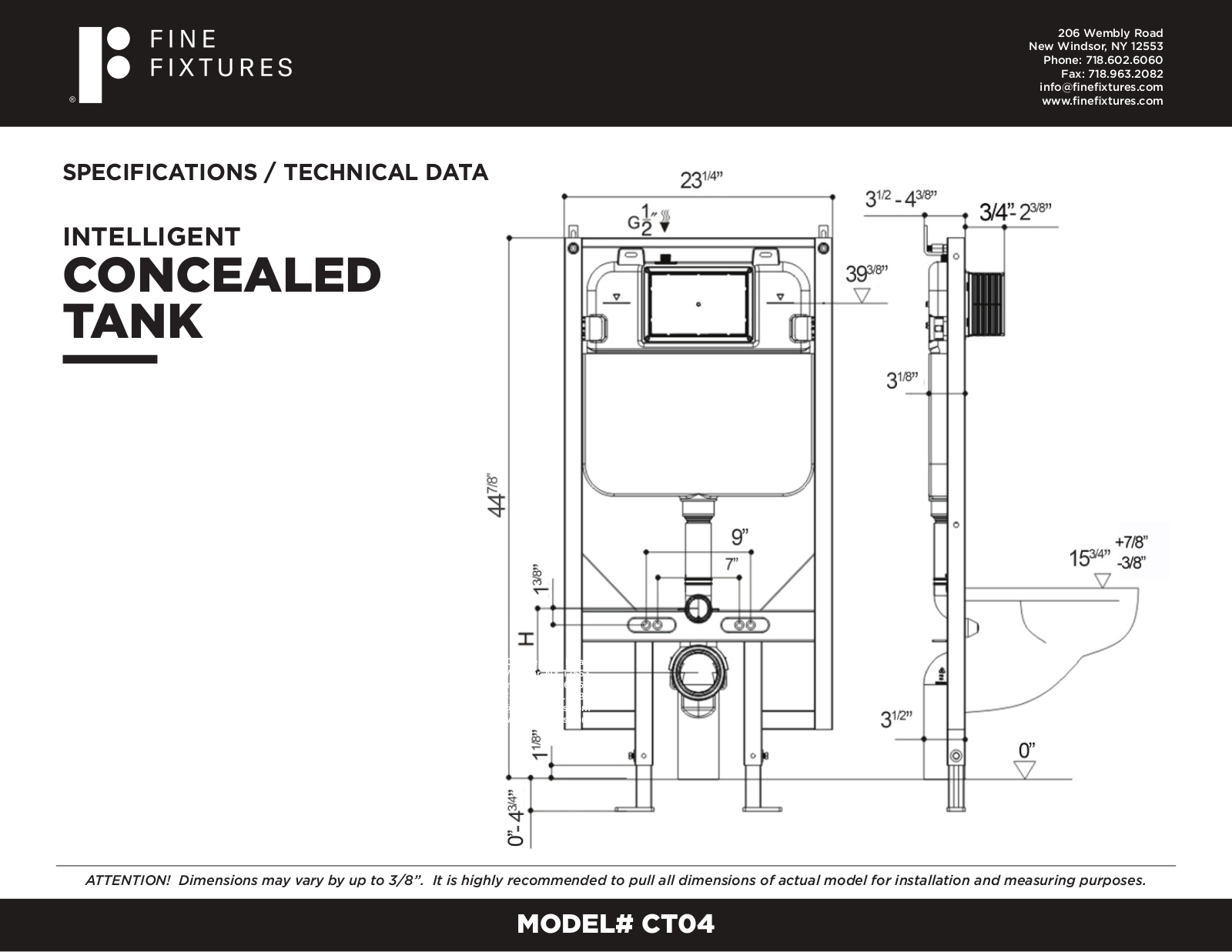 Fine Fixtures FINF1205 Installation & Assembly - ManualMachine.com