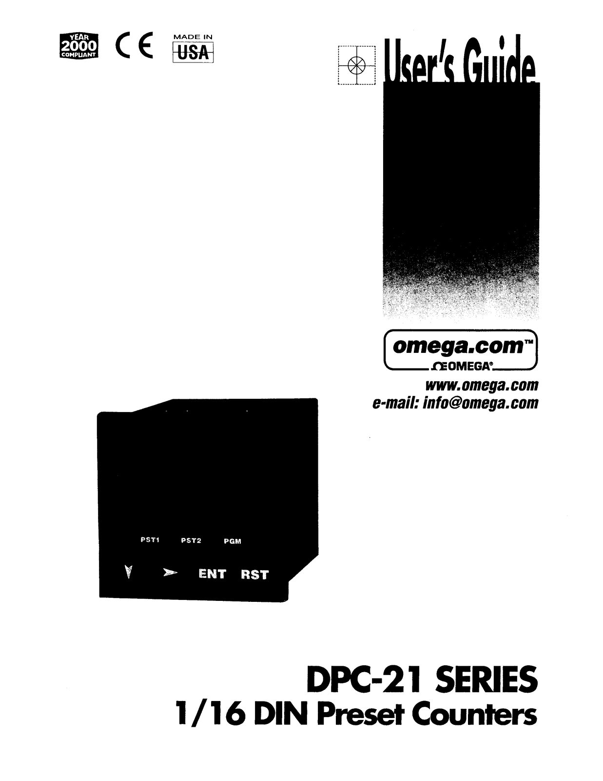 Omega Products DPC-21 Installation  Manual