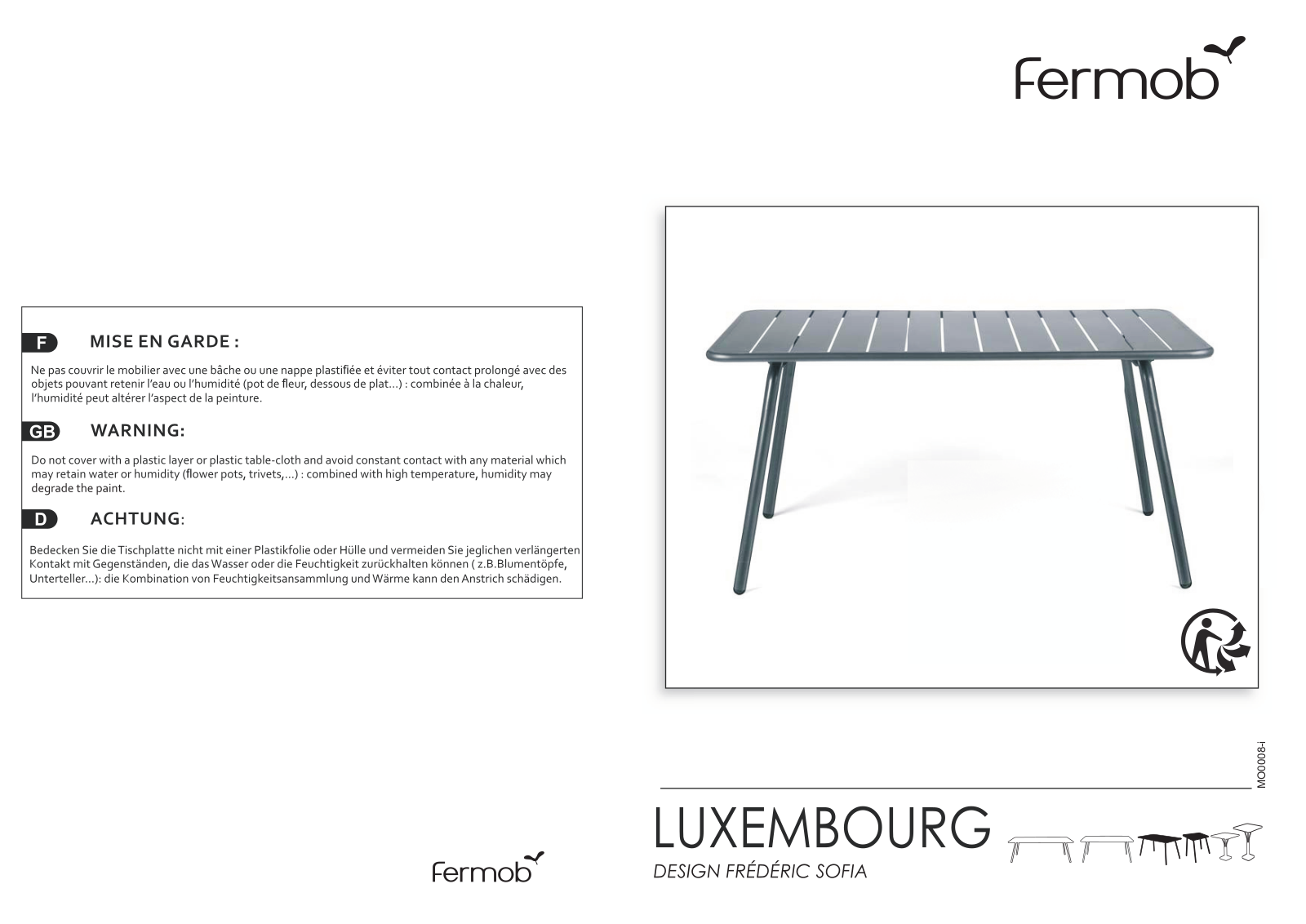 Fermob FMX10187 Installation & Assembly - ManualMachine.com