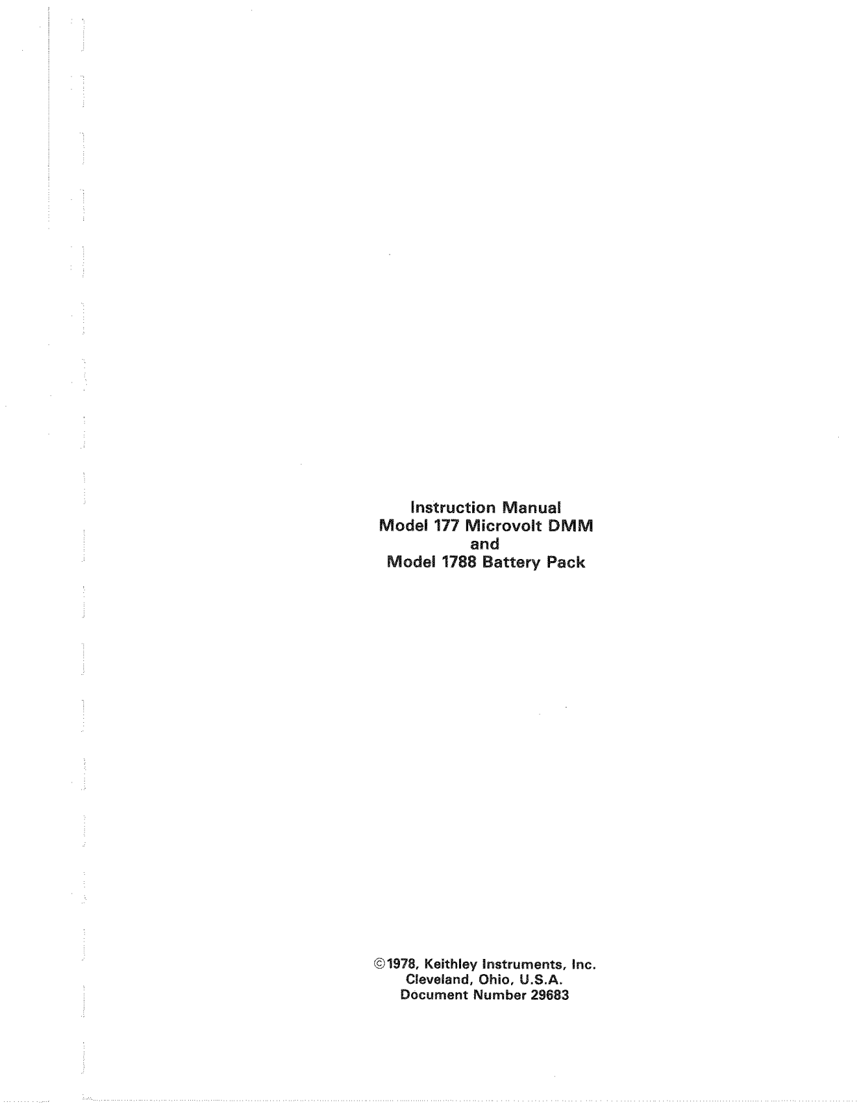 Keithley 1788, 177 Service manual