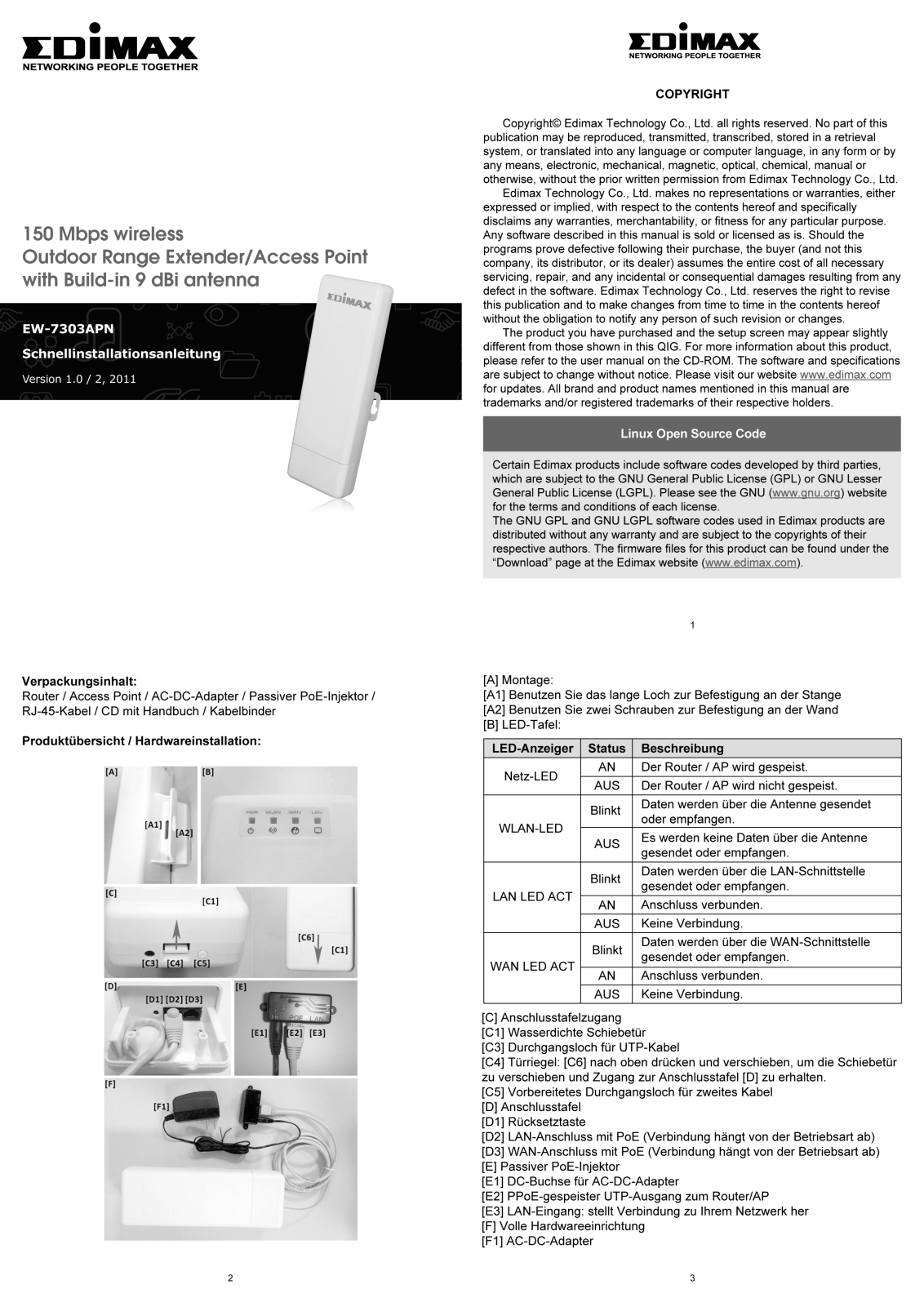 EDIMAX EW-7303APn V2 User manual