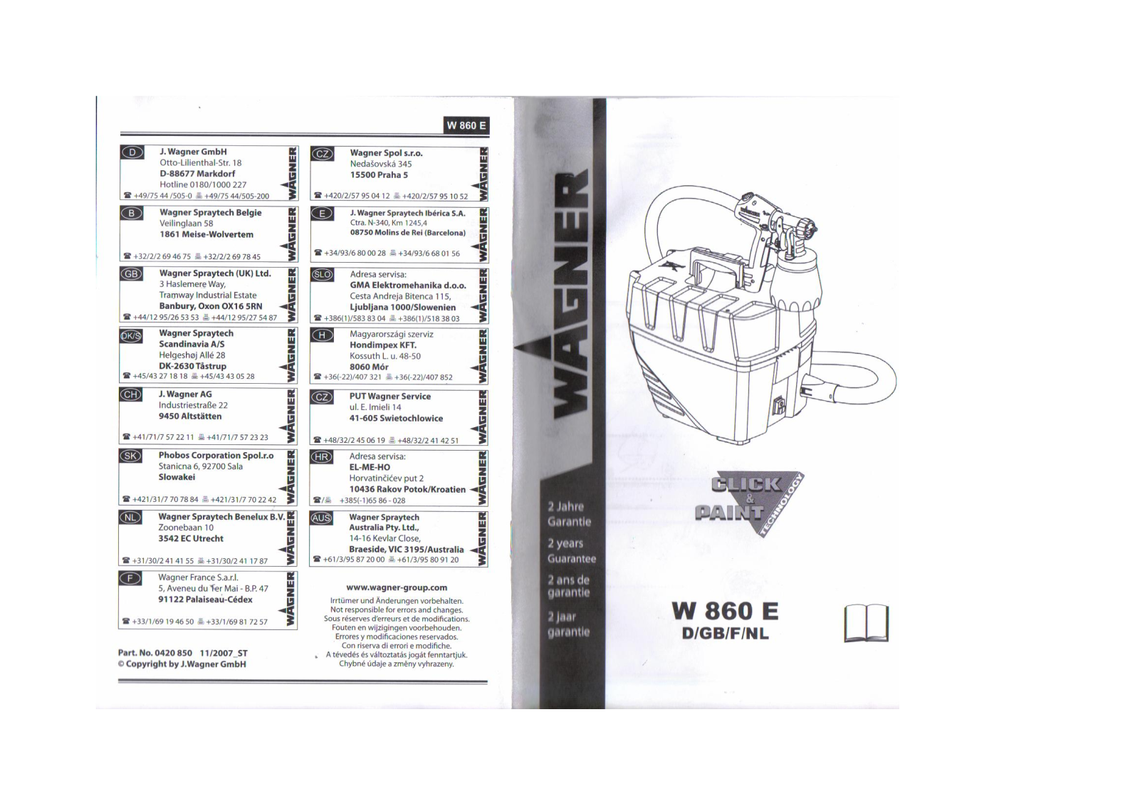 WAGNER W 860 E User Manual