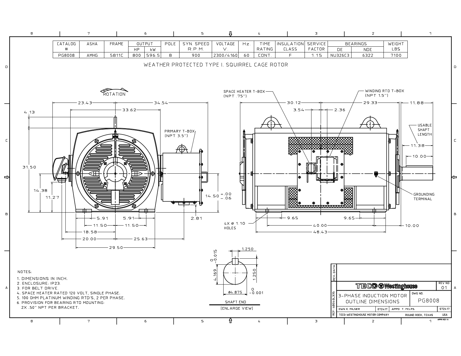 Teco PG8008 Reference Drawing