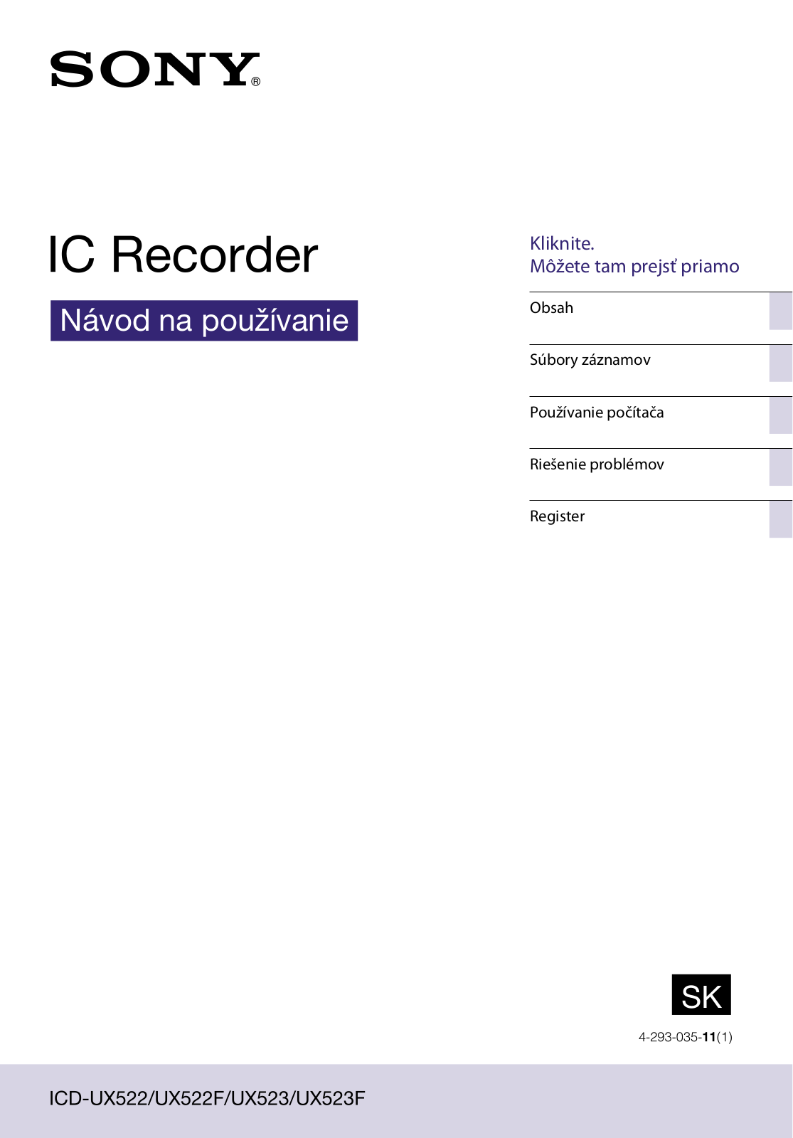 Sony ICD-UX522, ICD-UX523F User Manual