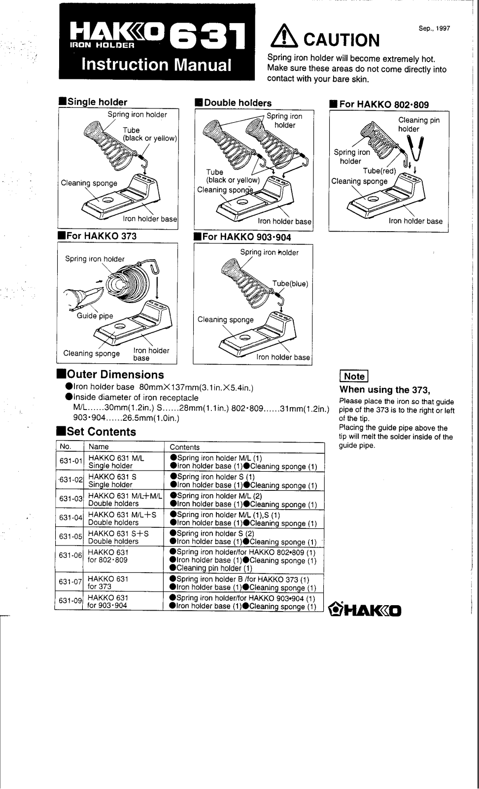 Hakko 631 User Manual