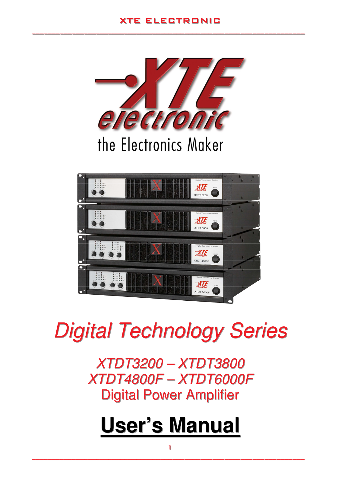 XTE Electronic XTDT3200, XTDT4800F, XTDT3800, XTDT6000F User Manual - ManualMachine.com