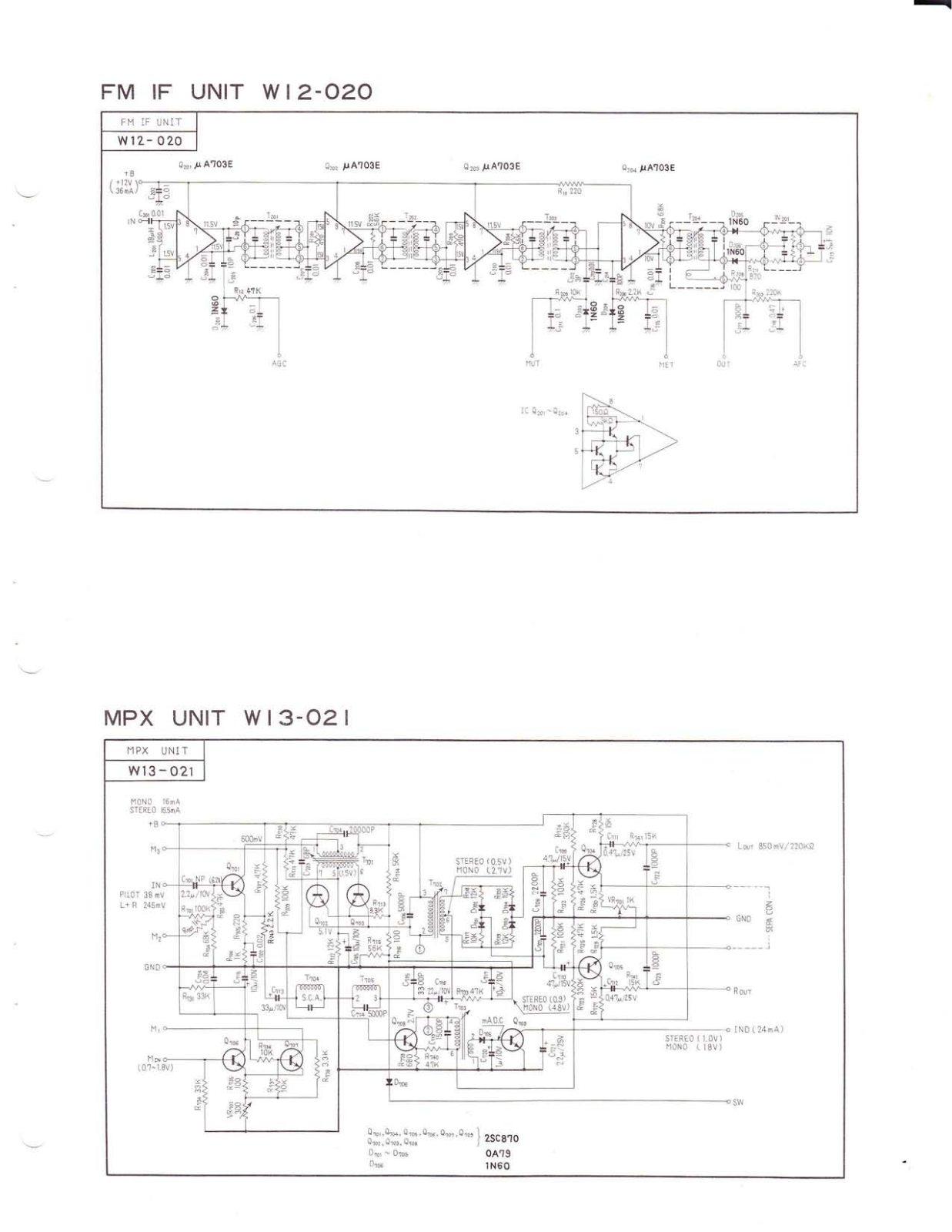 Pioneer W12-020, W13-021 Schematic