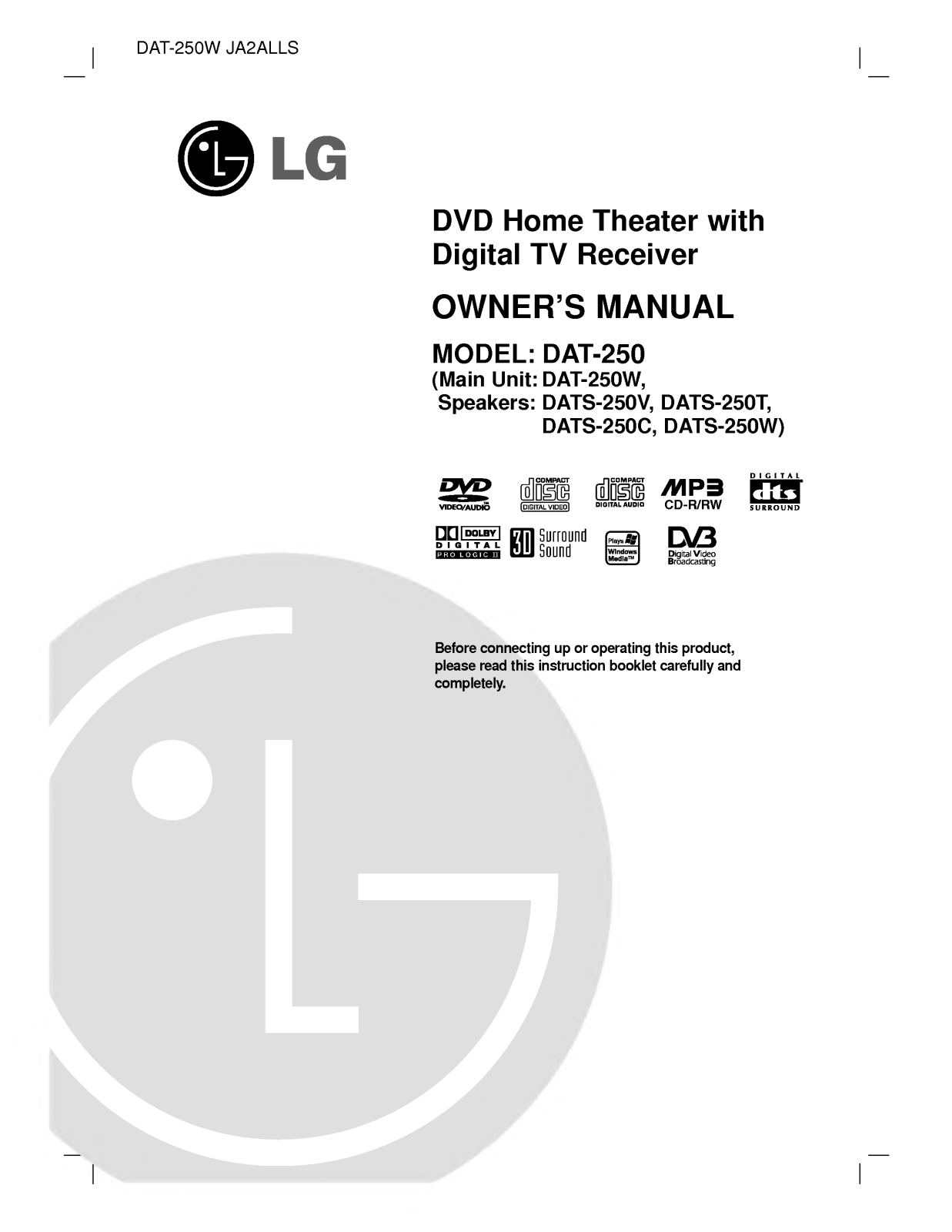 LG DAT-250W User Manual