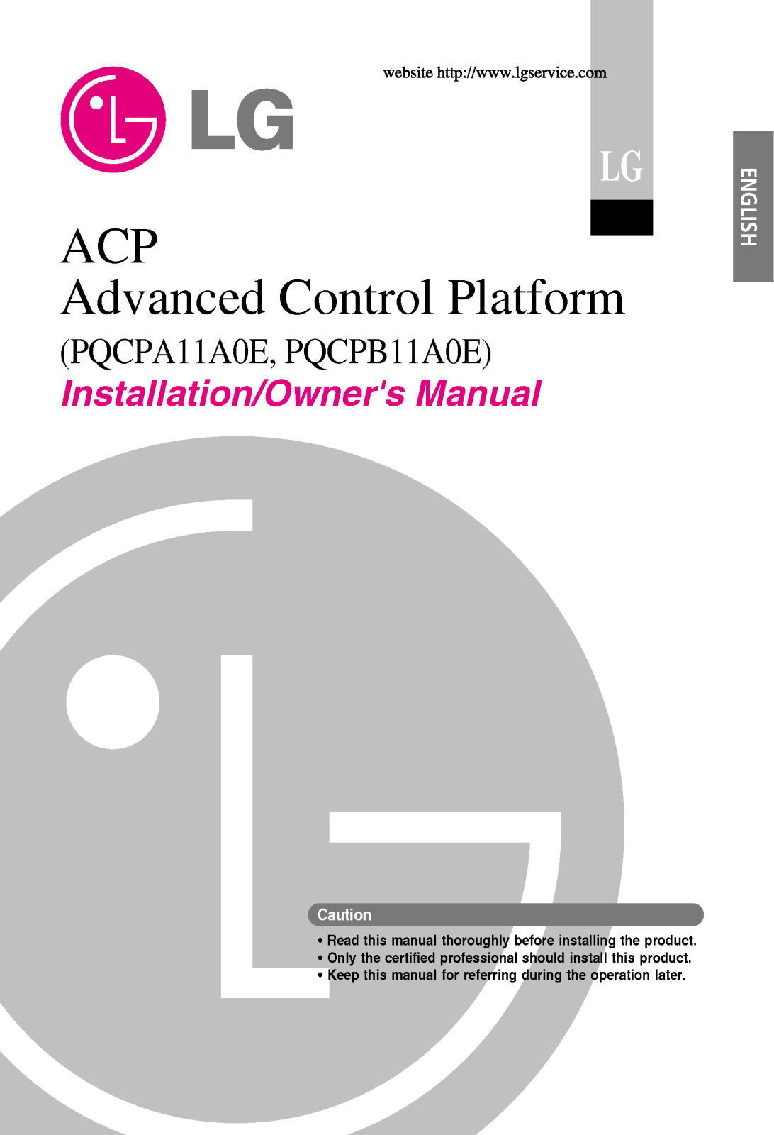 LG PQCPB11A0E User Manual