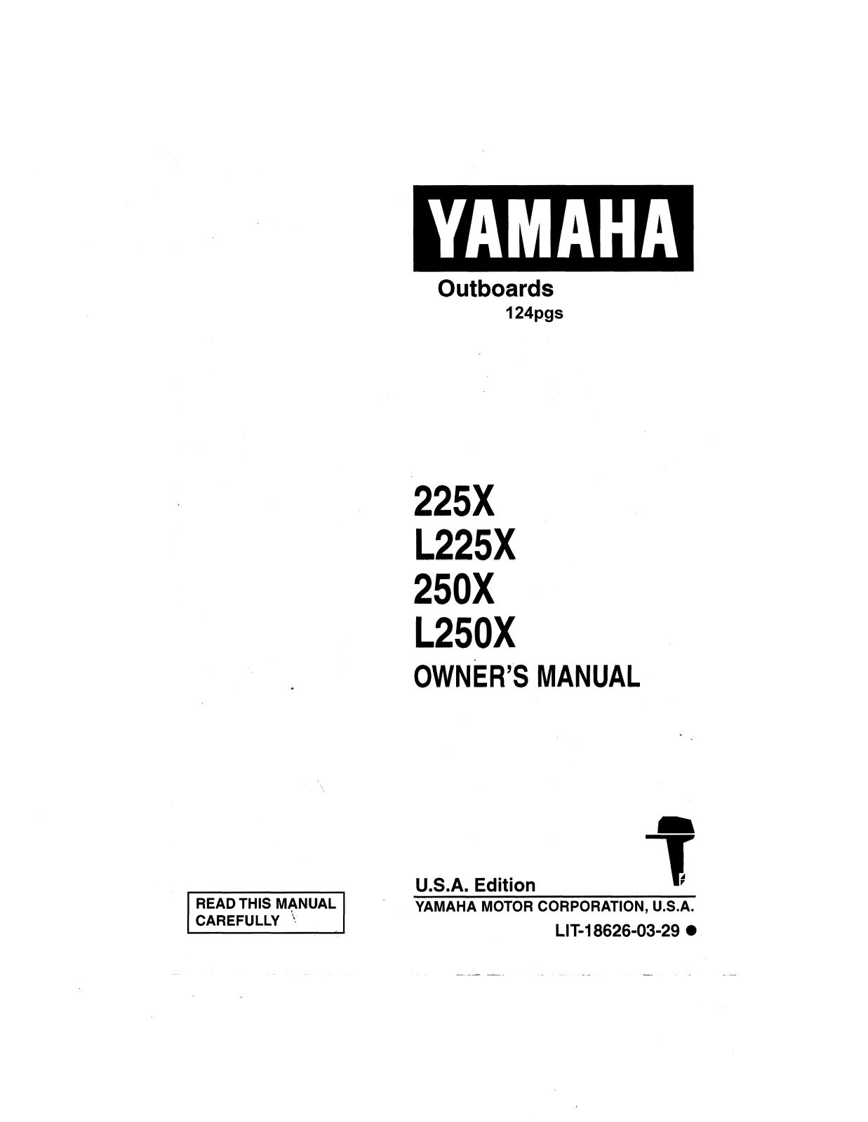 Yamaha 225X, 250X, L225X, L250X Owner's Manual