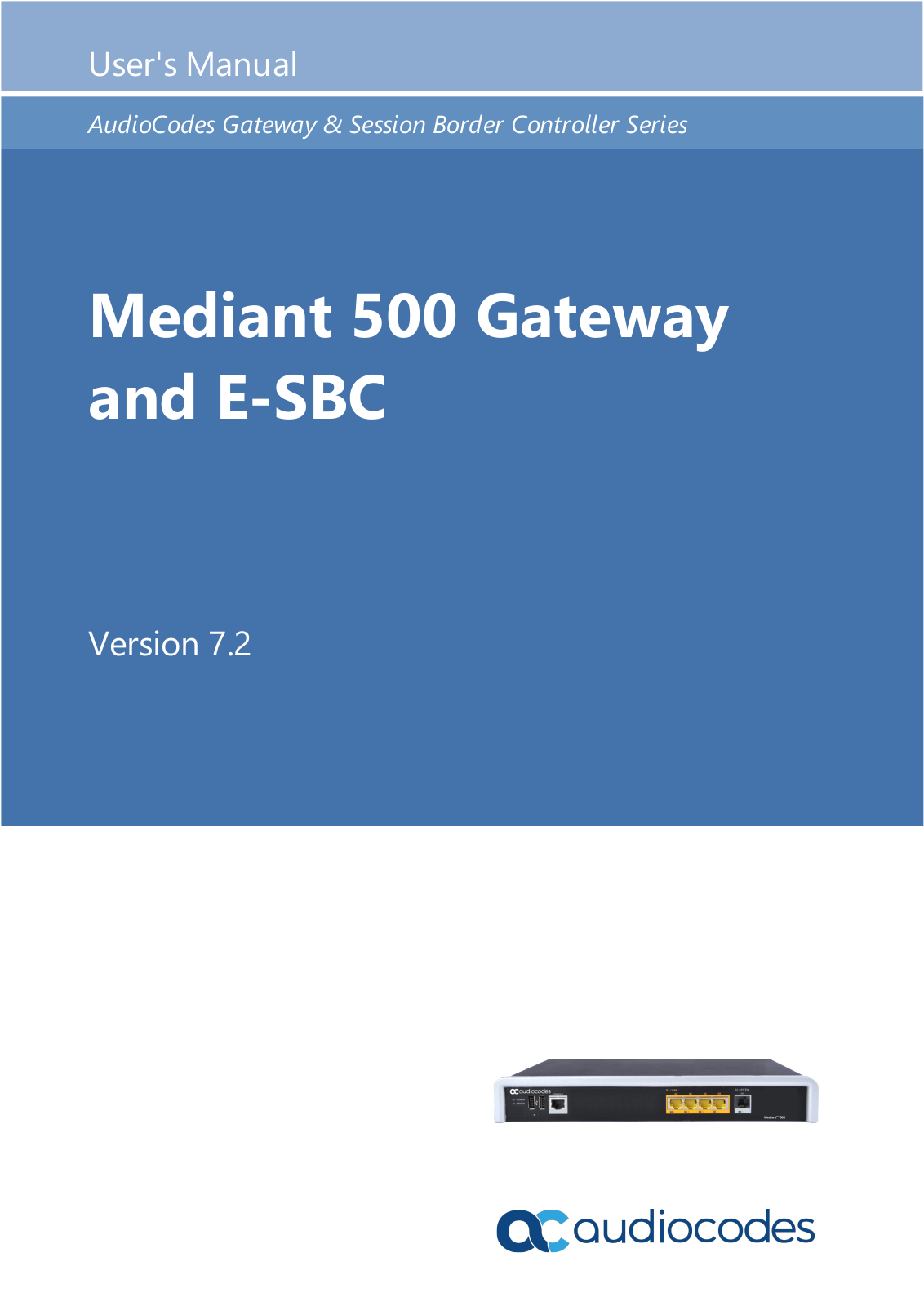 AudioCodes Mediant 500 User Manual