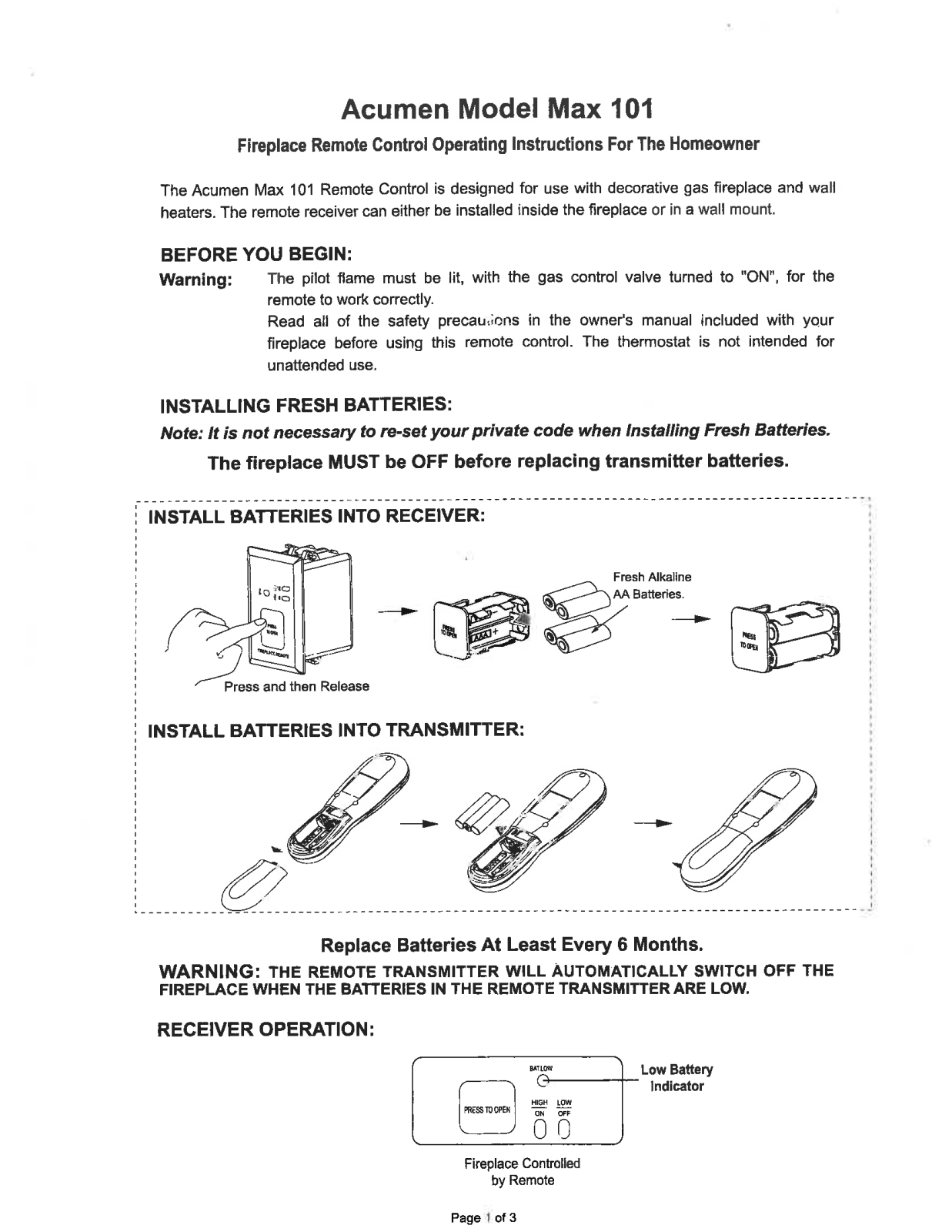 Acumen Max 101 User Manual