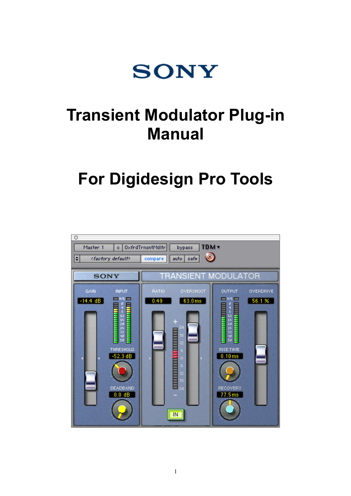 Sony Transient Modulator Operating Instructions