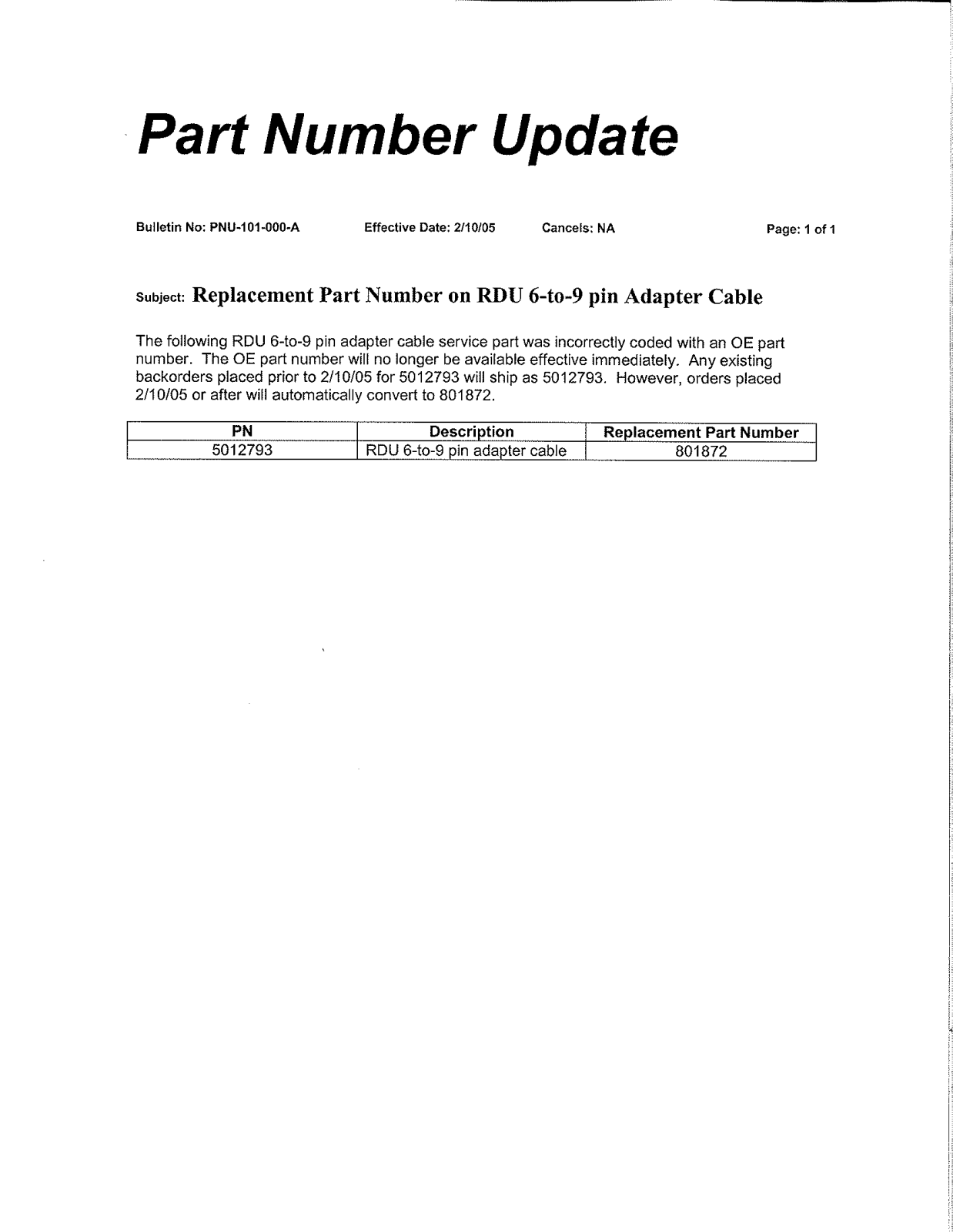 BENDIX PNU-101 User Manual