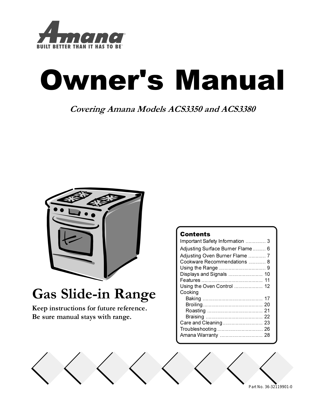 Amana ACS3350AB, ACS3350AC, ACS3350AS, ACS3350AW, ACS3380AS Owner's Manual