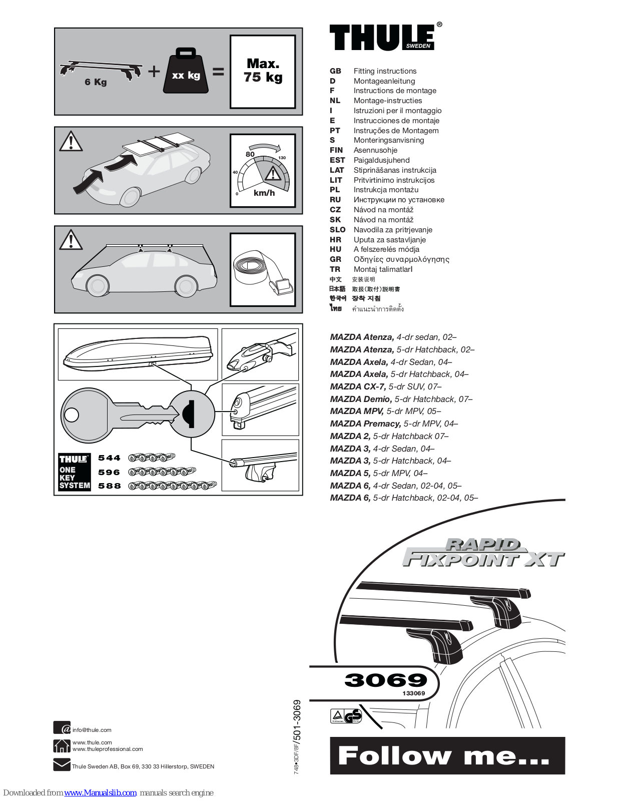 Thule 3069, Rapid Fixpoint XT 3069 Fitting Instructions Manual - ManualMachine.com