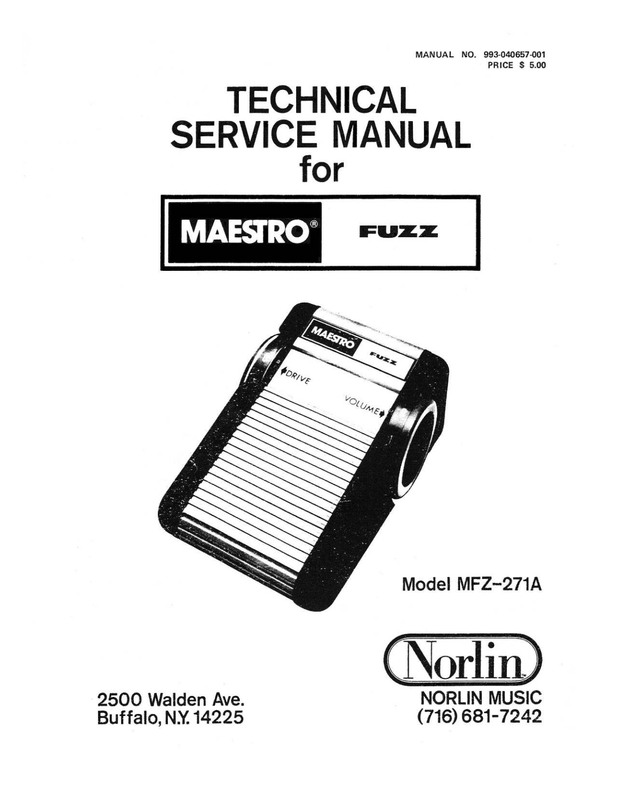 MAESTRO FUZZ 271A Schematic