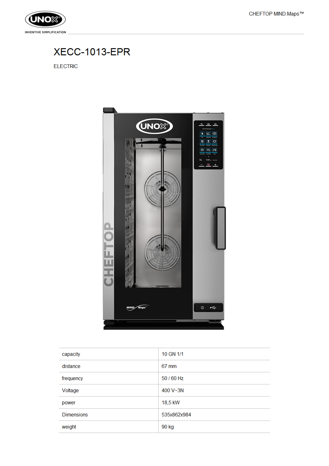 UNOX XECC-1013-EPR DATASHEET