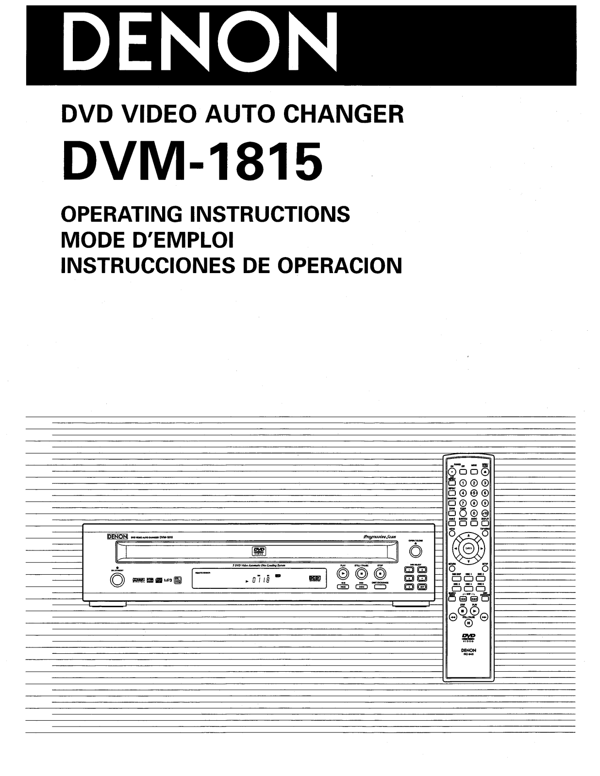 Denon 1815 - DVM DVD Changer, DVM-1815 Operating Instructions Manual