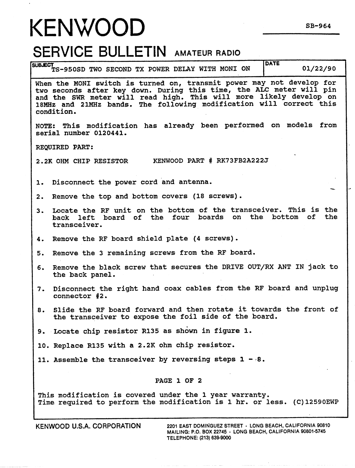 Kenwood TS-950SD User Manual