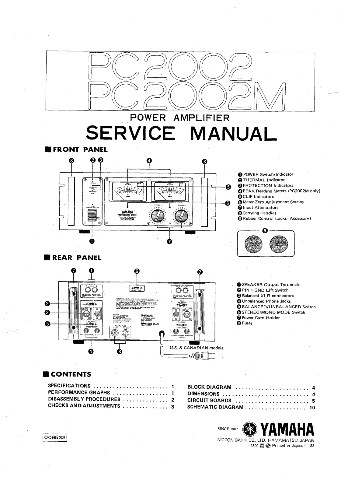 Yamaha PC-2002 Service manual