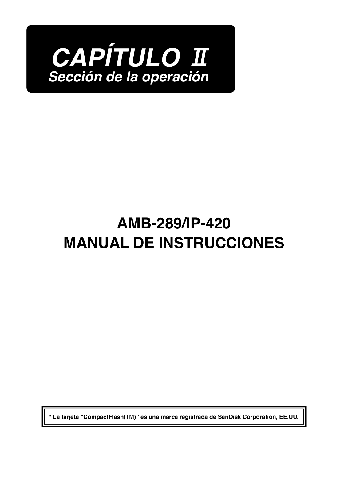 JUKI AMB-289/IP-420 Instruction Manual