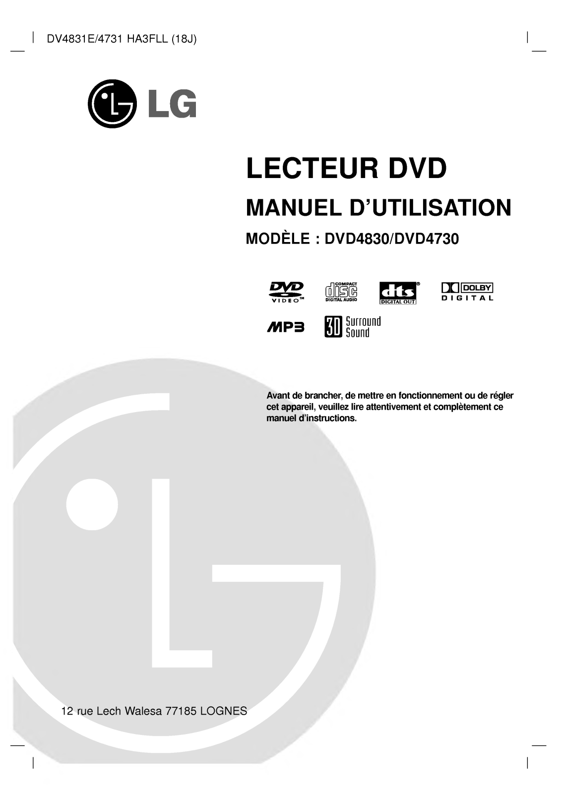 LG DVD4800 User Manual