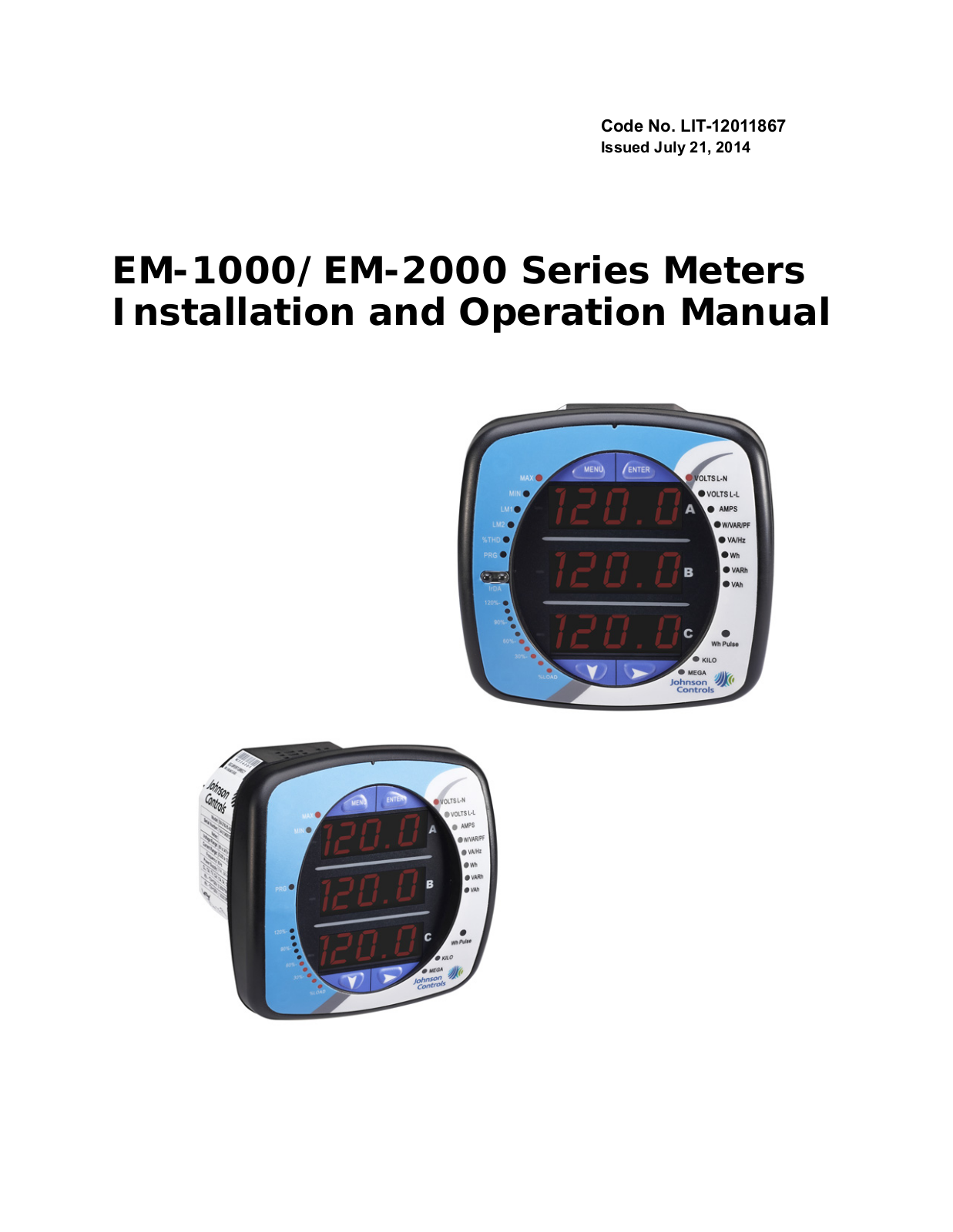 Johnson Controls EM-1000 Series, EM-2000 Series Operation Manual