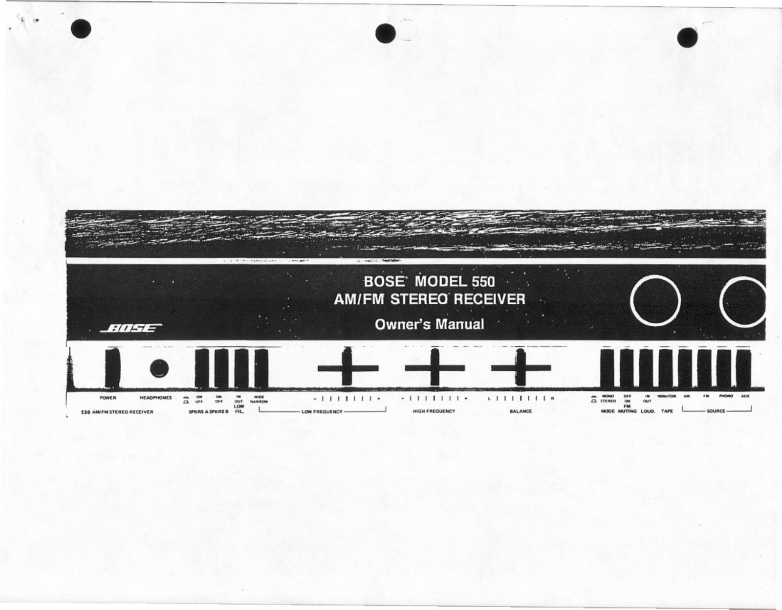 Bose 550 Owner's Manual