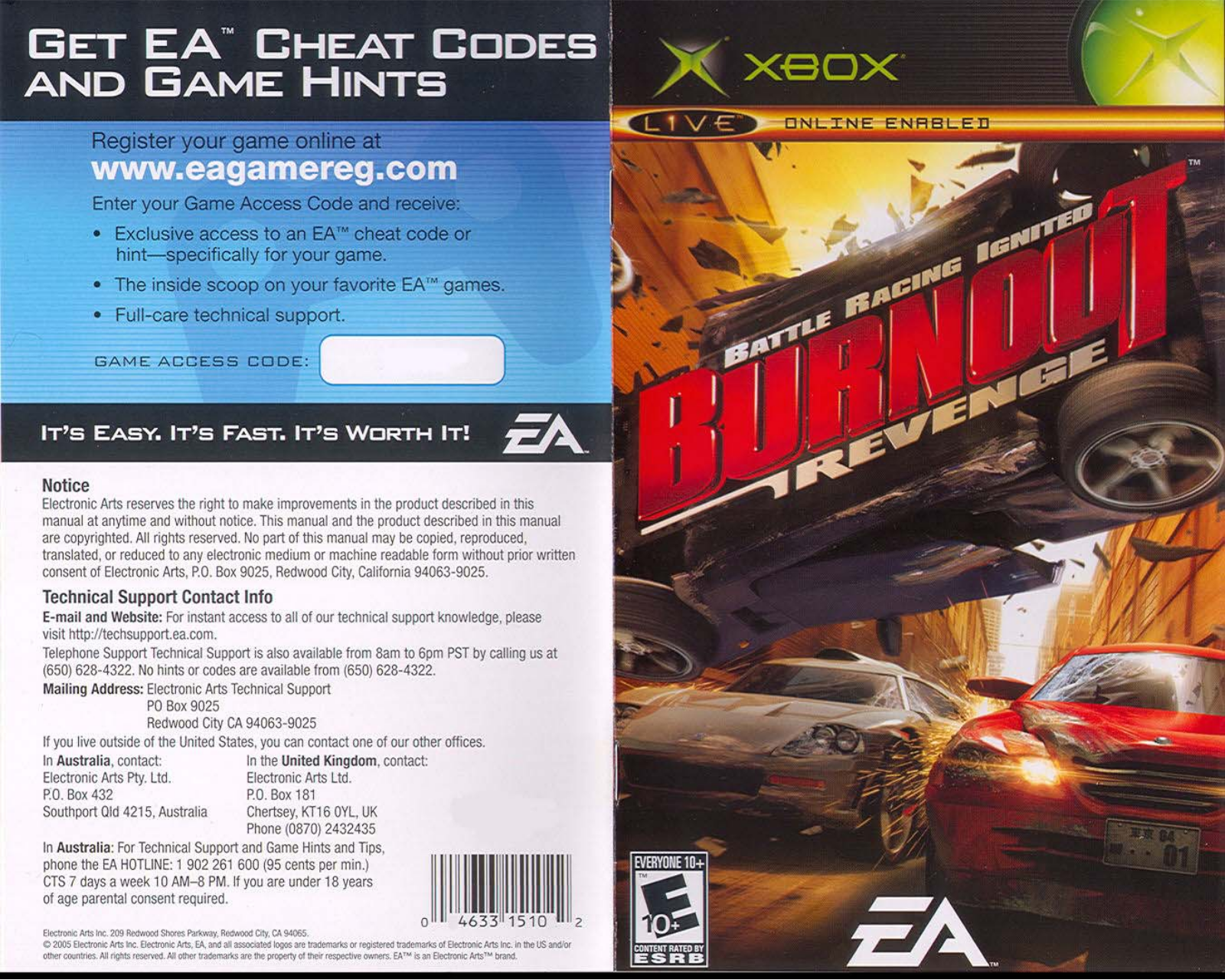 Games Microsoft XBOX BURNOUT-REVENGE User Manual