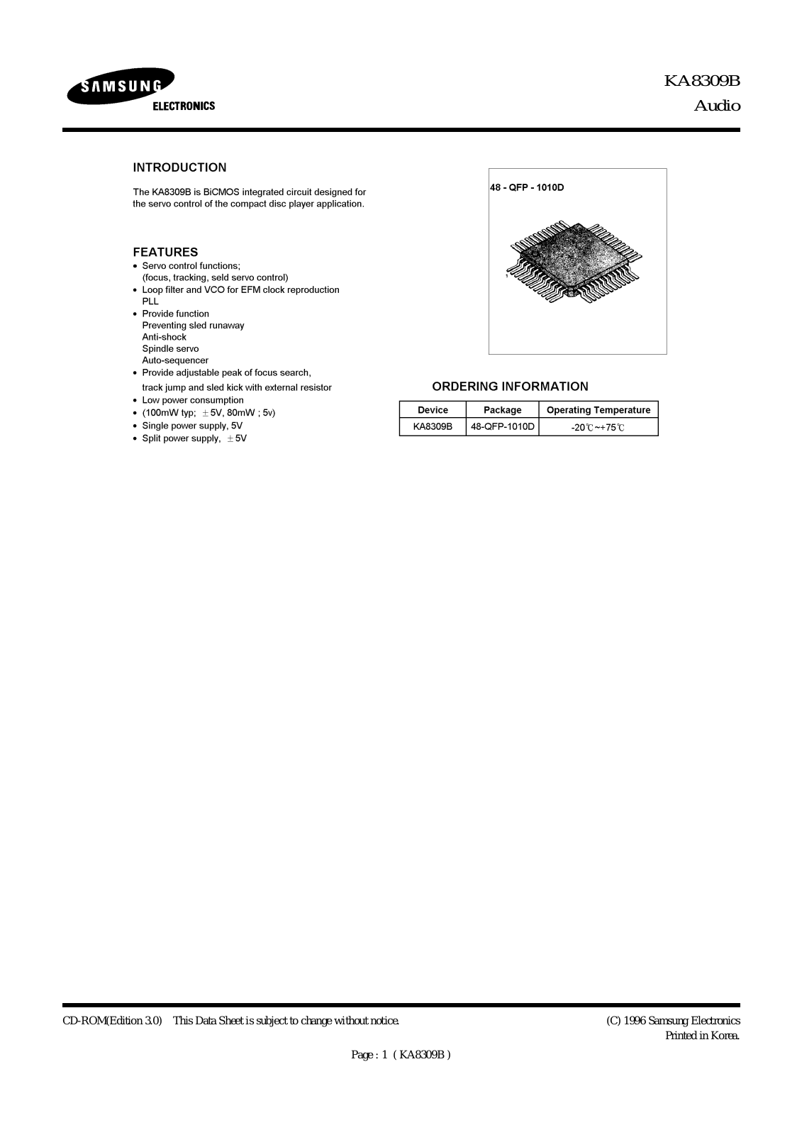 Samsung KA8309B Datasheet