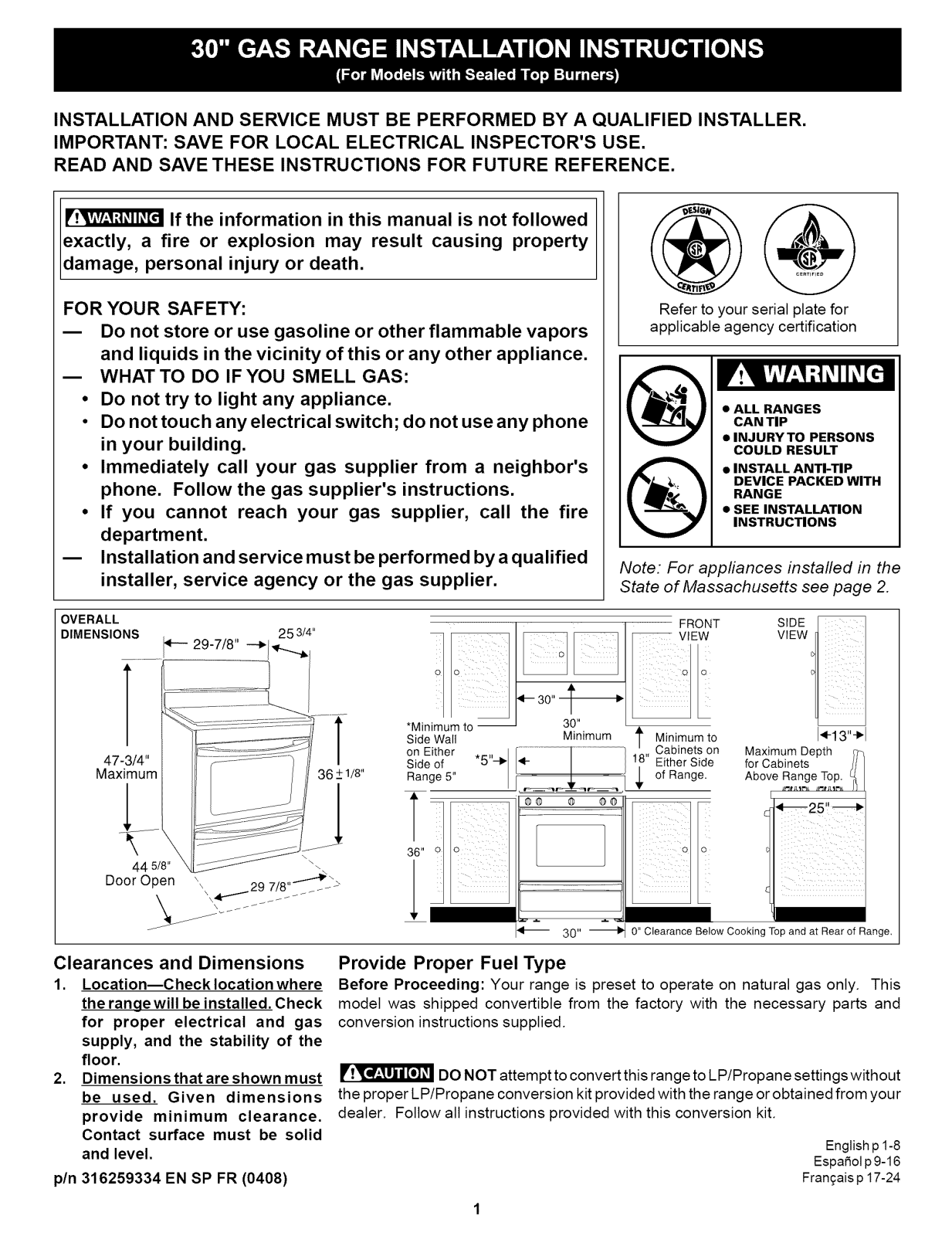 Kenmore Elite 79079439801, 79079433802, 79079433800, 79079432800, 79079432801 Installation Guide - ManualMachine.com