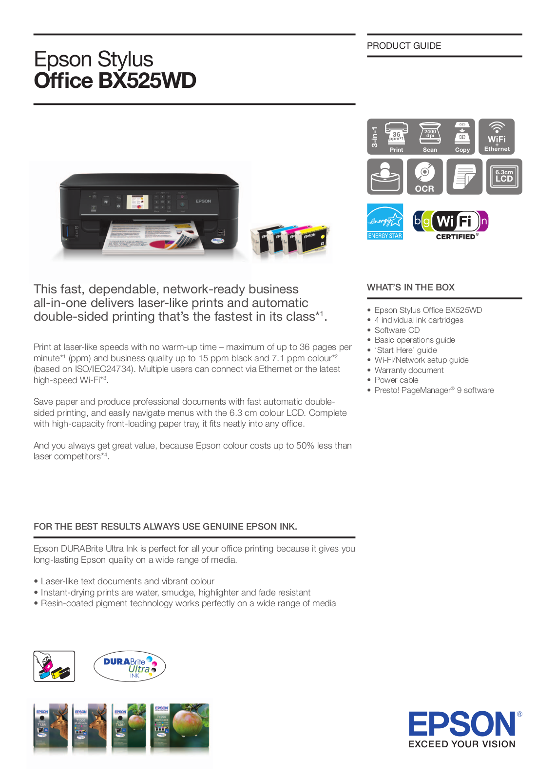 Epson STYLUS OFFICE BX525WD User Manual