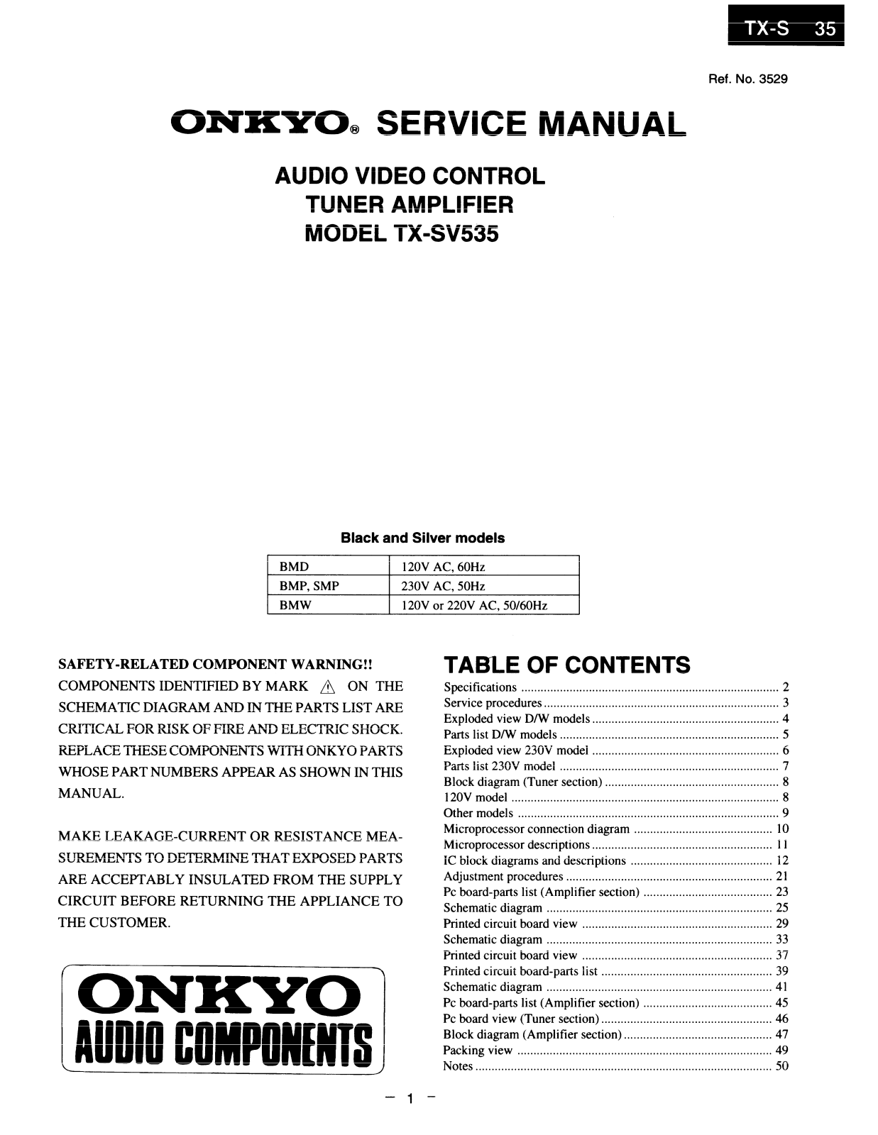 Onkyo TXSV-535 Service manual