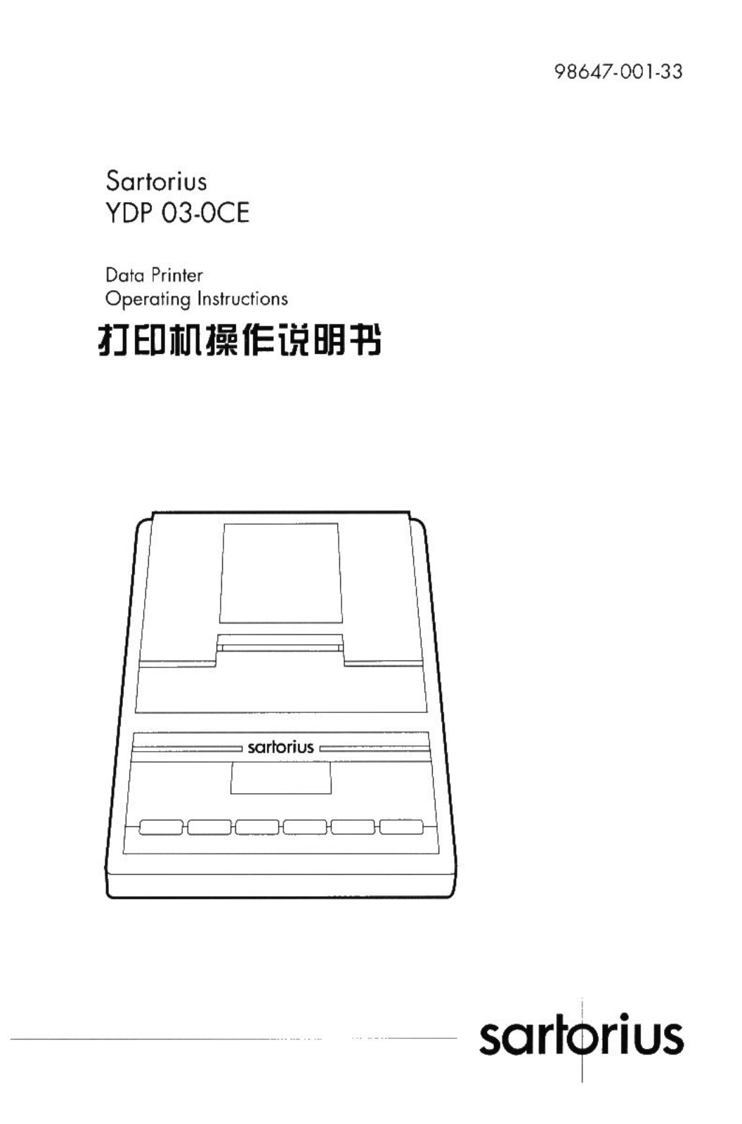 Sartorius YDP 03-0CE operating Manual