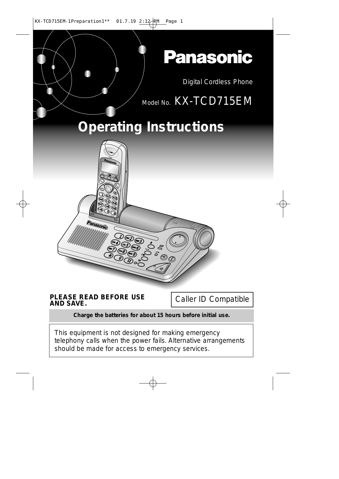 Panasonic KX-TCD715 User Manual