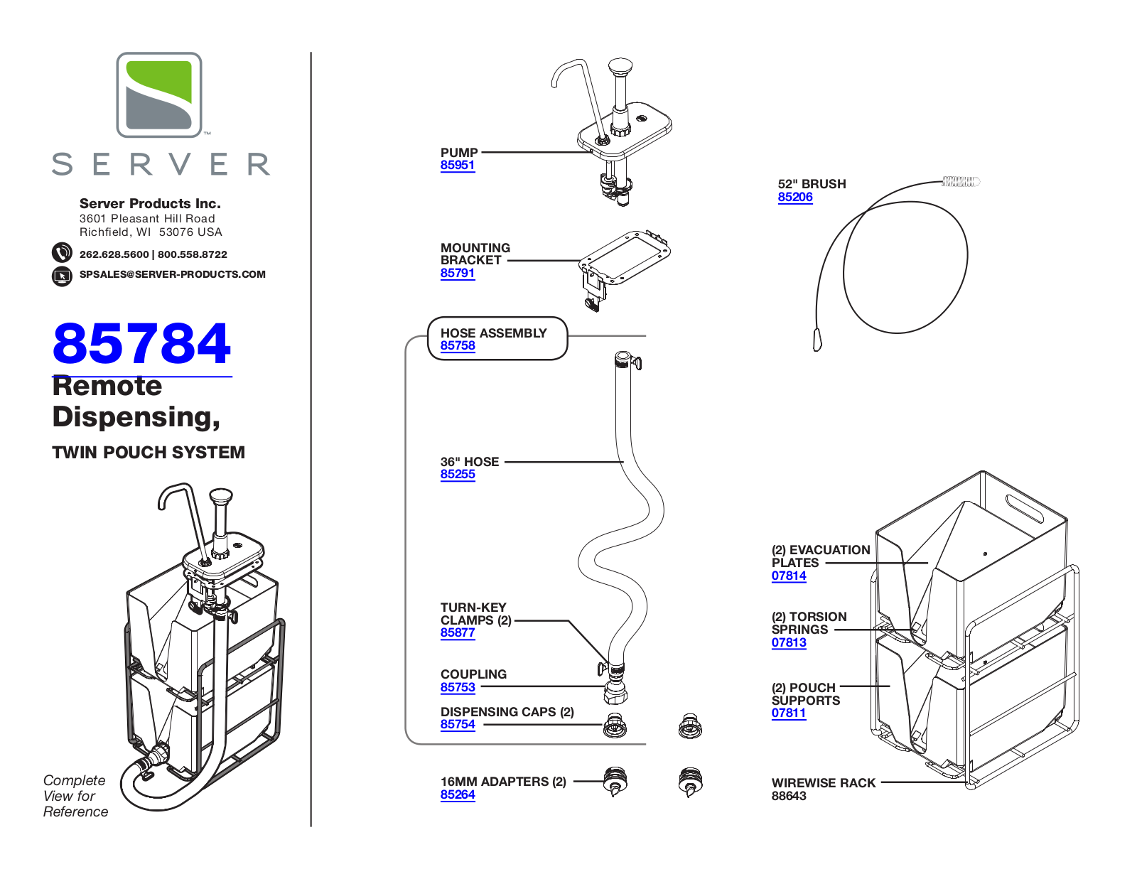 Server 85784 PARTS LIST