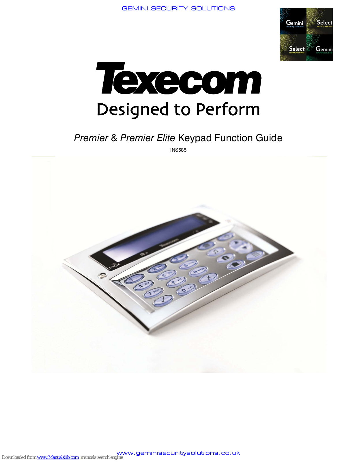 Texecom Premier, Premier Elite Function Manual - ManualMachine.com