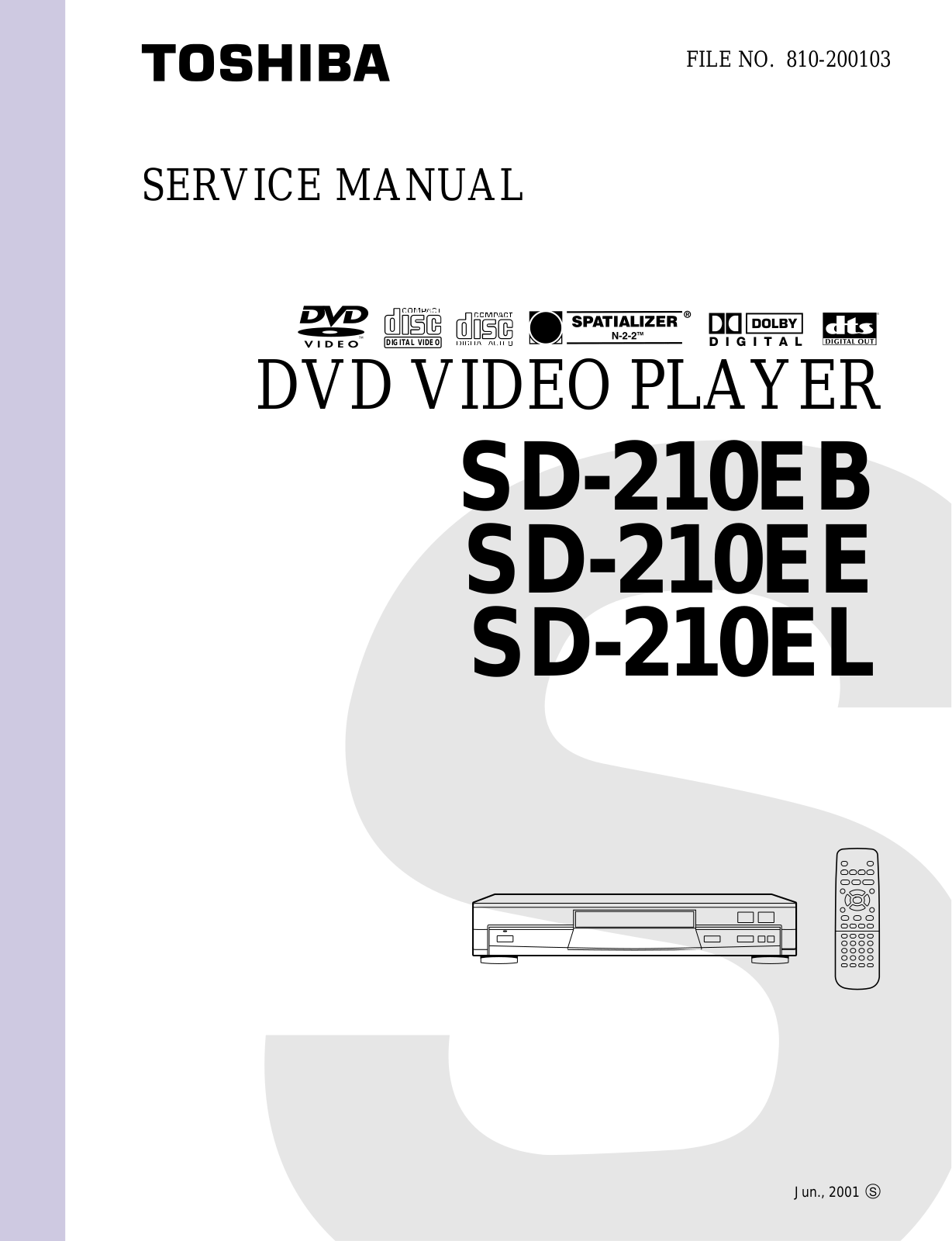 Toshiba SD-210 Service manual