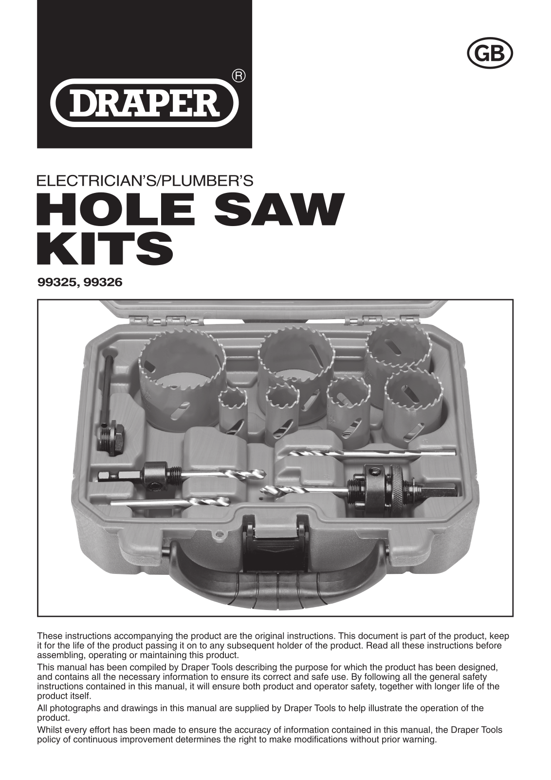 Draper Tools 99325 Instructions - ManualMachine.com