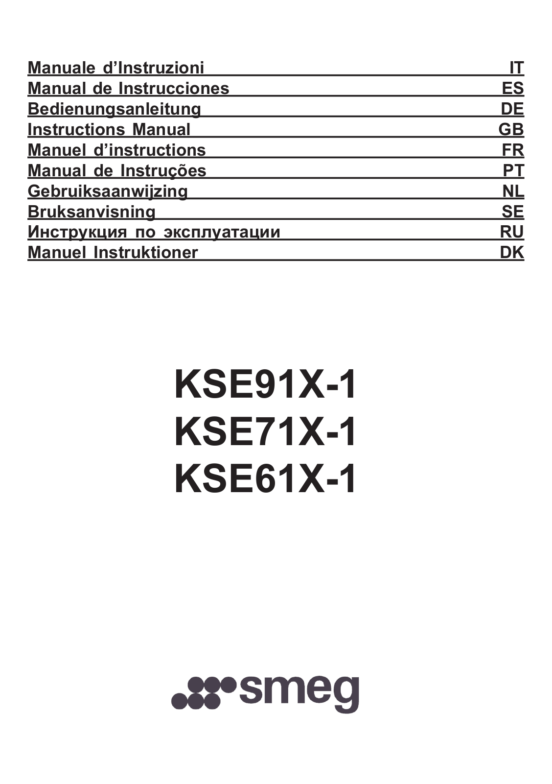 Smeg KSE71X-1, KSE61X-1 User Manual