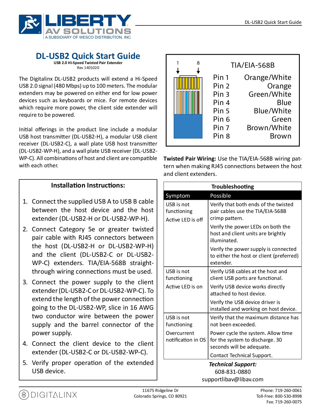 Liberty AV DL-USB2-C Quick Start Guide