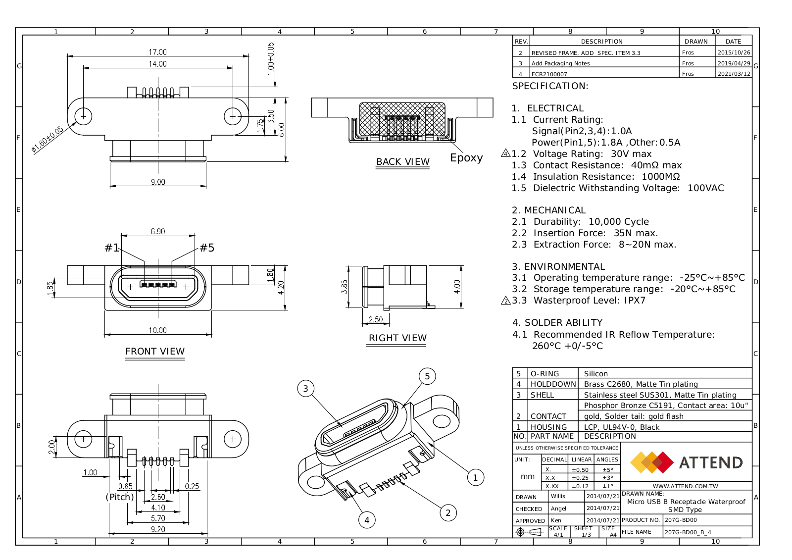 Datasheet 207G-BD00 Specification - ManualMachine.com