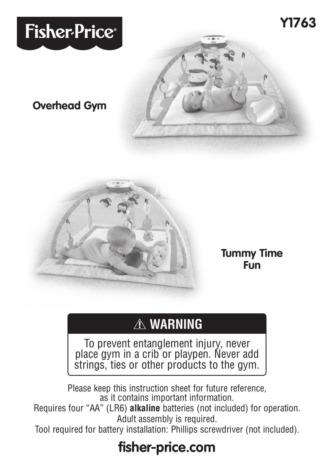 Fisher-Price Y1763 Instruction Sheet